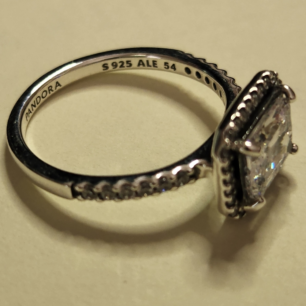 Pandora Sterling Silver Rectangular Sparkling Hal… - image 6